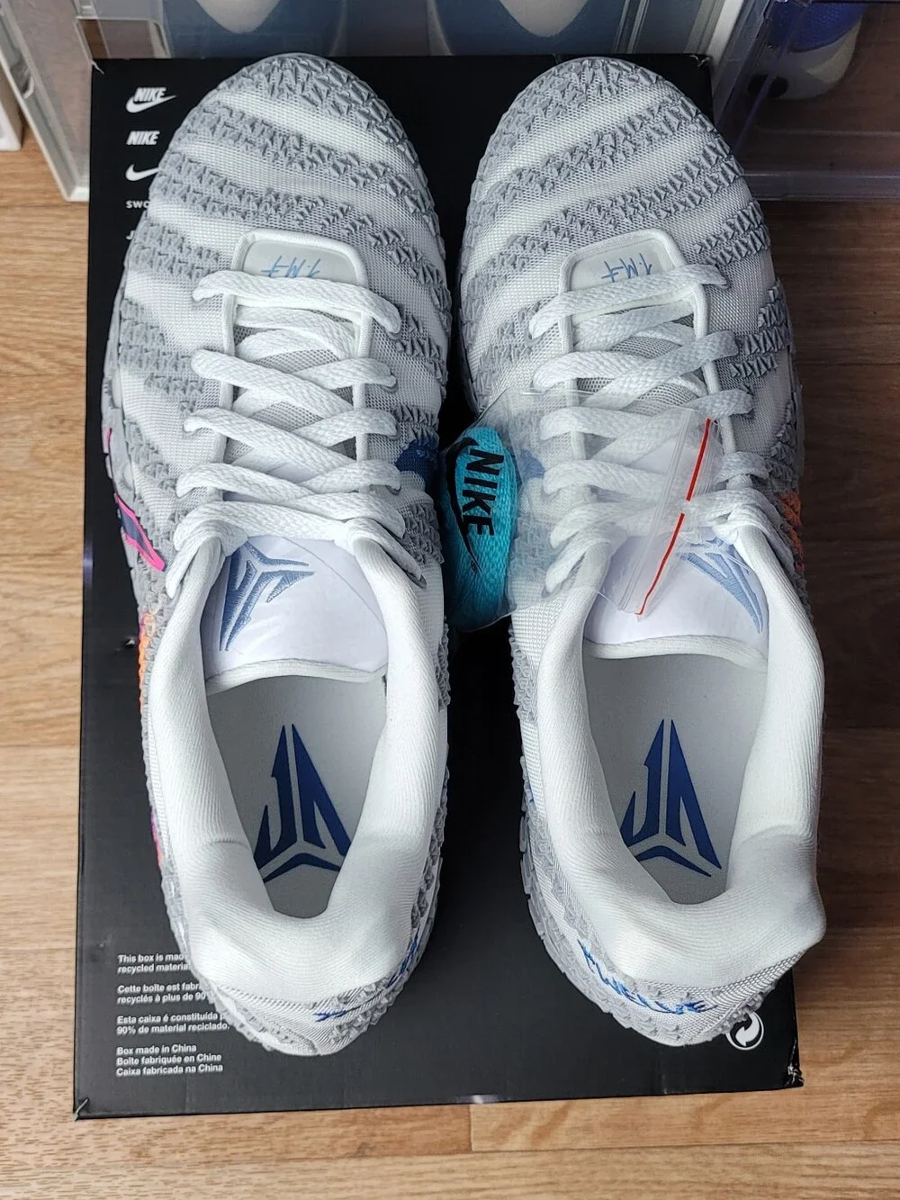 Nike Ja 3 Light Show White Grey Orange HF2794-100 Men's S 13.5